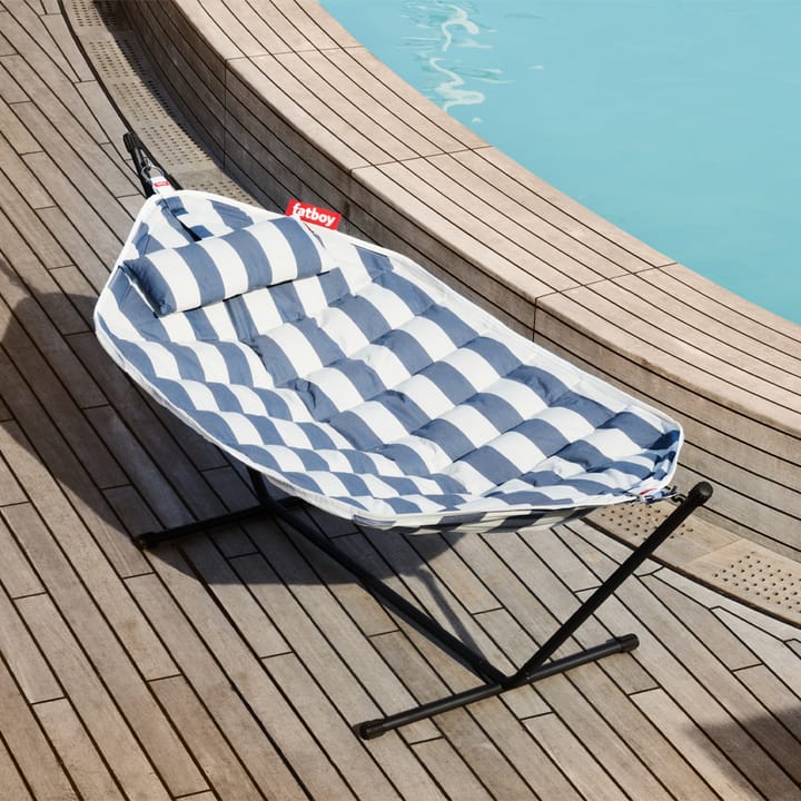 Headdemock Superb hängmatta+kudde - ocean blue stripe inkl. ställning - Fatboy