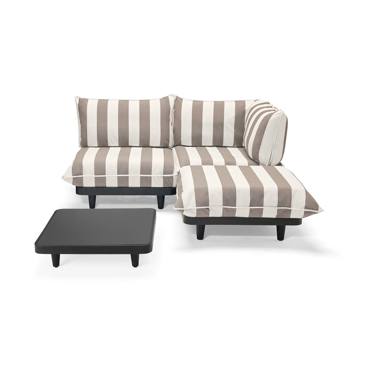 Fatboy Paletti set medium soffa 3-sits höger inkl bord Stripe cacao