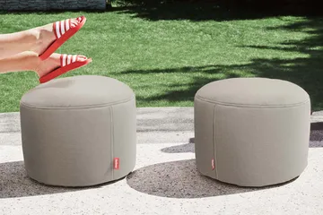 Point outdoor sittpuff - Grey taupe, large, 70x70x40 cm - Fatboy