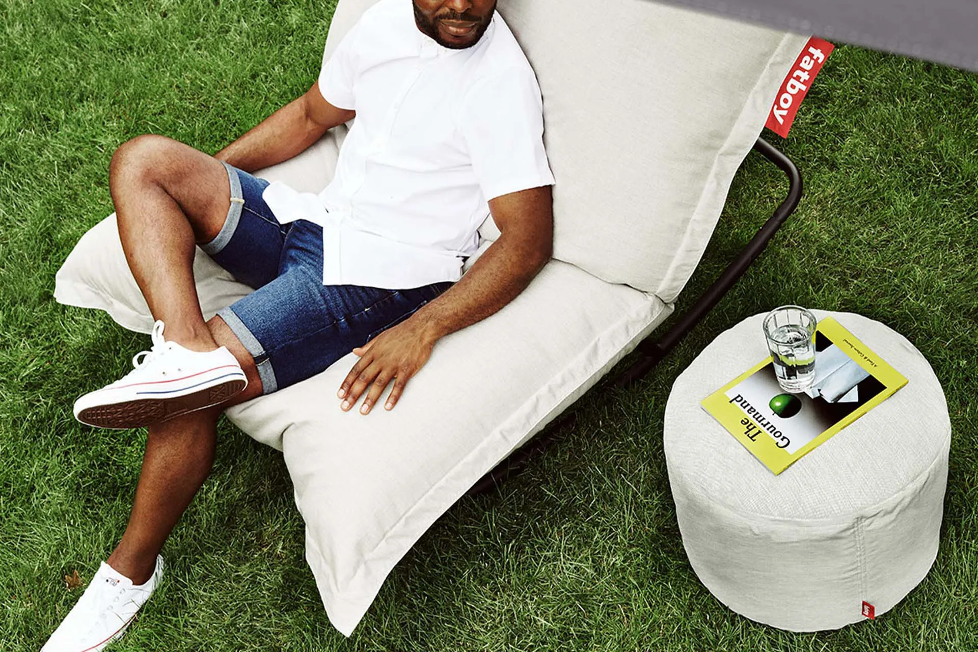 Point outdoor sittpuff, Mist, large, 70x70x40 cm Fatboy