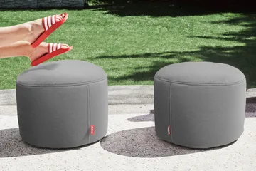 Point outdoor sittpuff - Rock grey, large, 70x70x40 cm - Fatboy