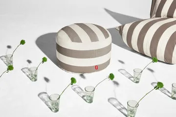 Point outdoor sittpuff - Stripe cacao, large, 70x70x40 cm - Fatboy