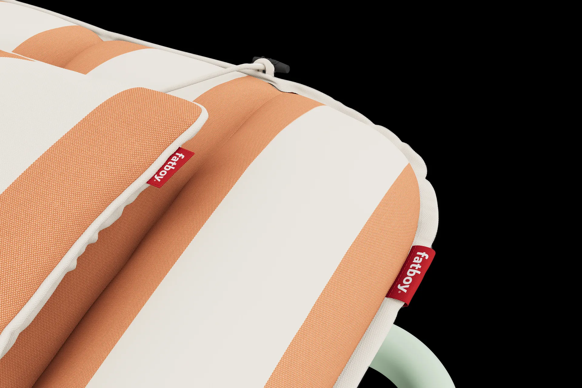 Sunbun dagbädd, Mist green-stripe orange, 212x97x39 cm Fatboy