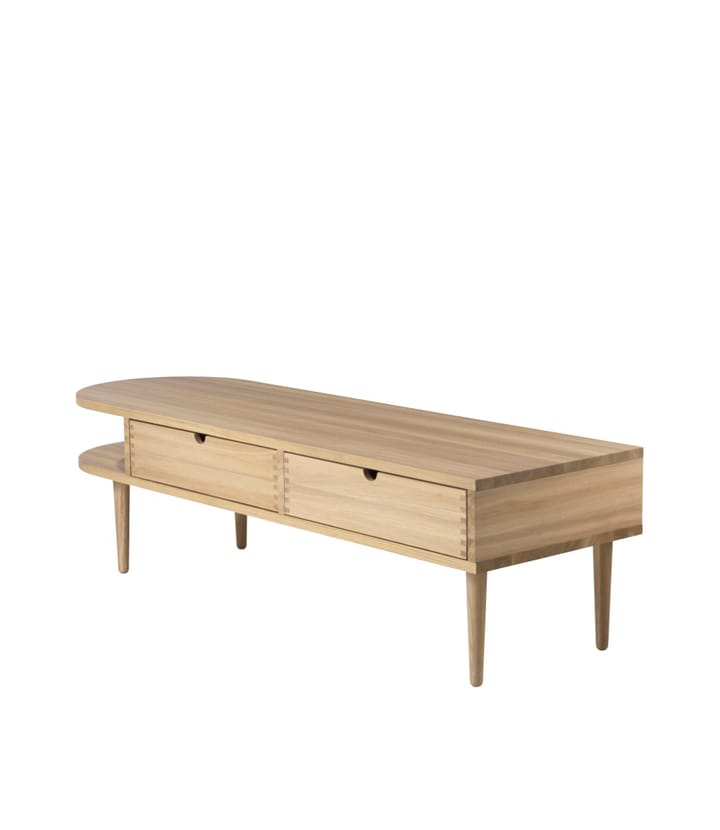 F24 Radius bänk, Oak nature lacquered 45x145 cm FDB Møbler