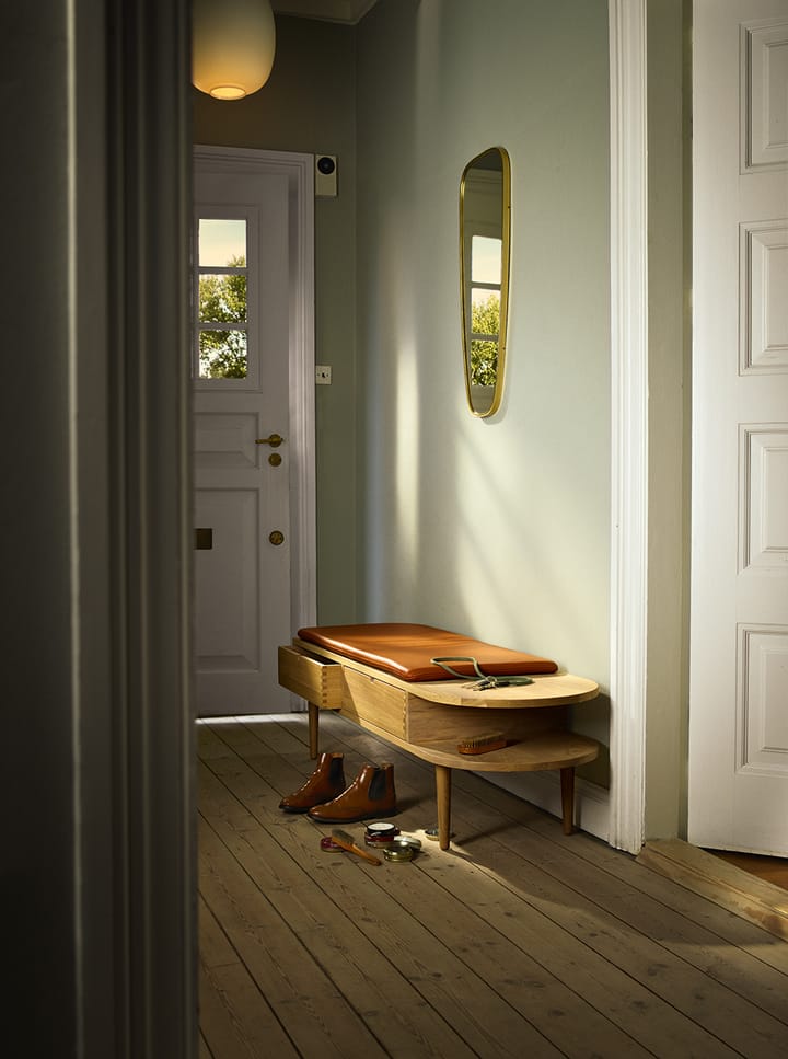 F24 Radius bänk, Oak nature lacquered 45x145 cm FDB Møbler