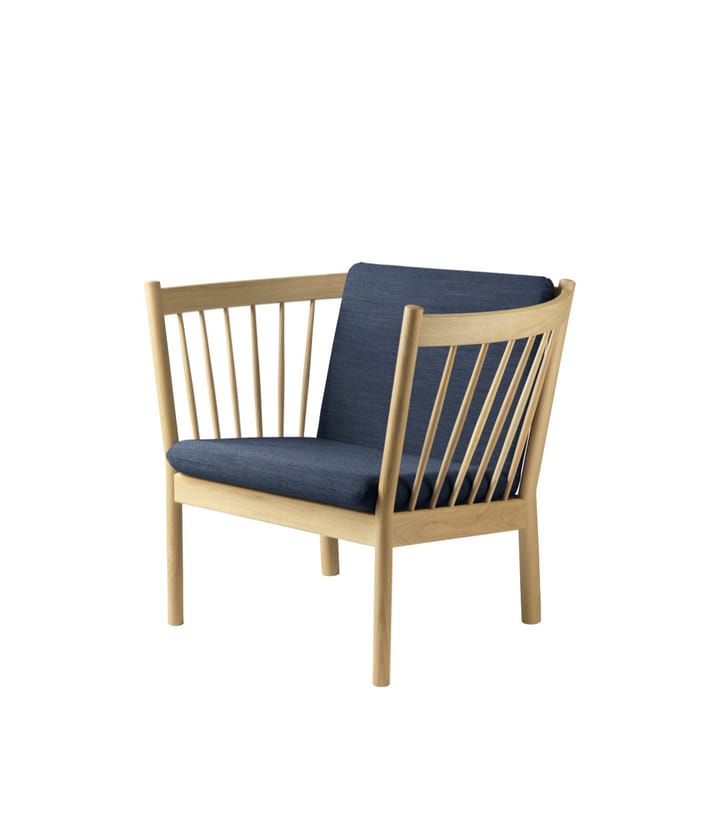 J146 fåtölj, Oak nature lacquered-dark blue FDB Møbler