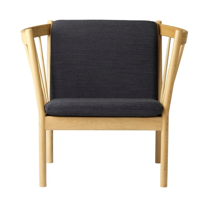 J146 fåtölj - Oak nature lacquered-dark grey - FDB Møbler