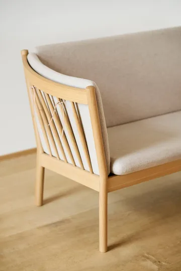 J149 soffa - Tyg svart-lackerad ek, 3-sits - FDB Møbler