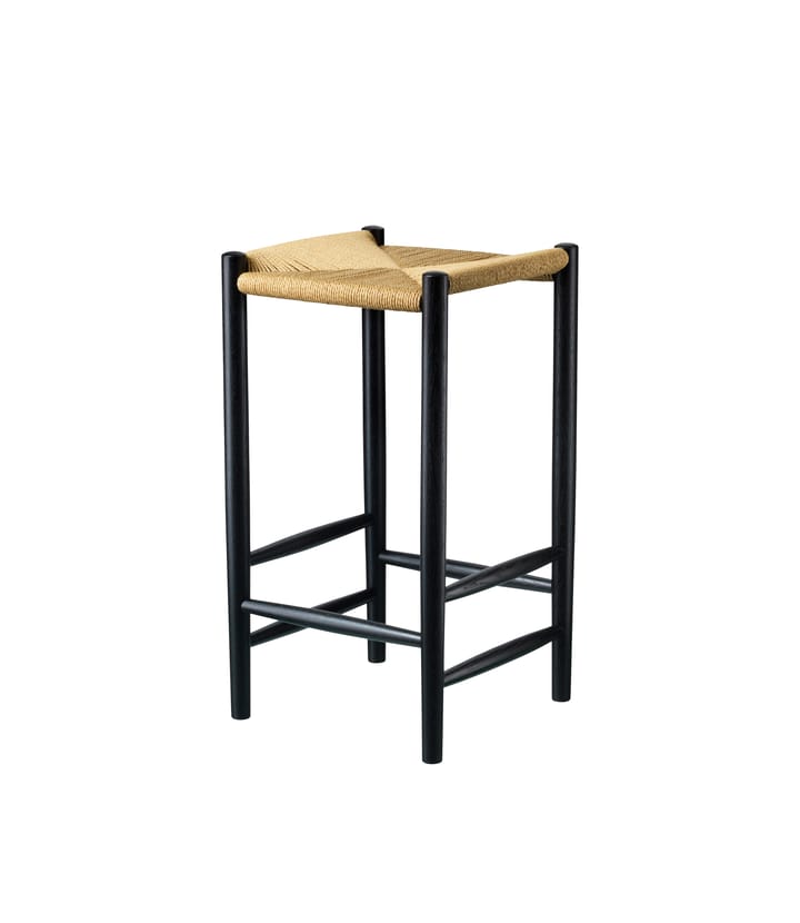 J164C Counter Squared barpall, Oak black painted-nature FDB Møbler