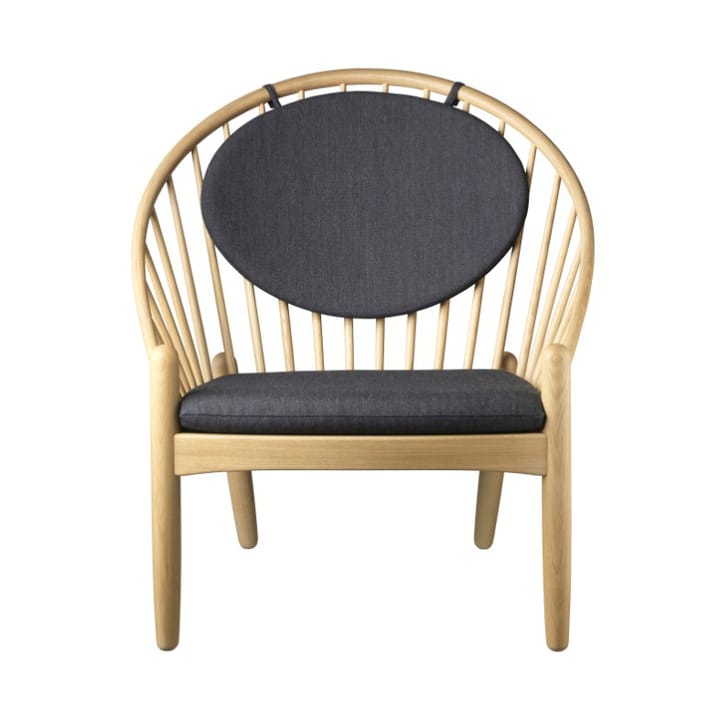 J166 Jørna stol - Oak nature lacquered-dark grey - FDB Møbler