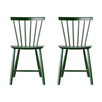 J46 stol, Beech bottle green painted, 2-pack - FDB Møbler