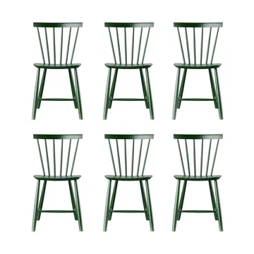 J46 stol, Beech bottle green painted, 6-pack - FDB Møbler