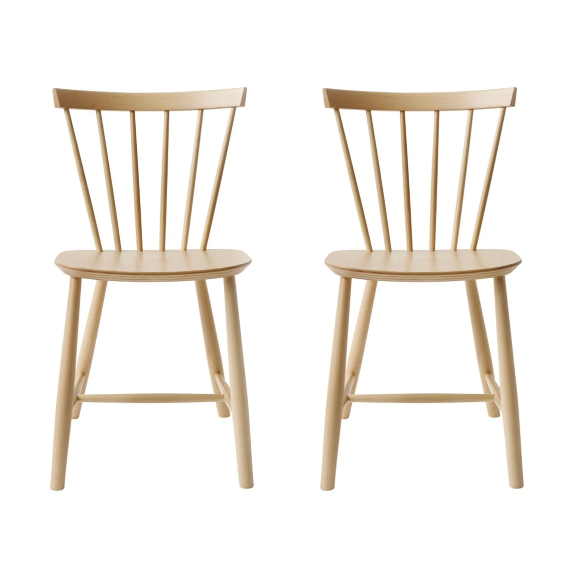 J46 stol, Beech nature lacquered, 2-pack FDB Møbler