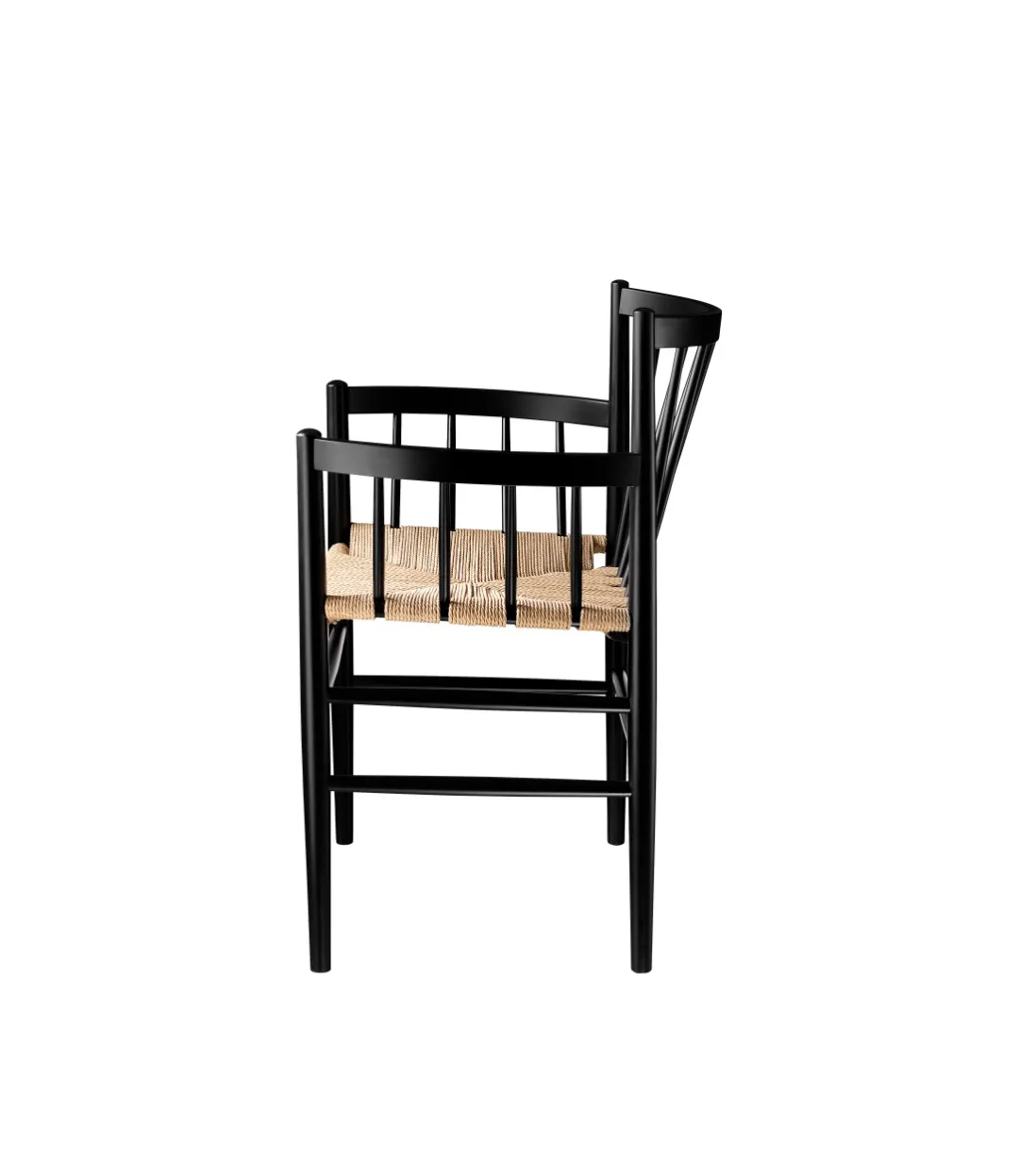 J81 karmstol, Nature-beech black painted FDB Møbler