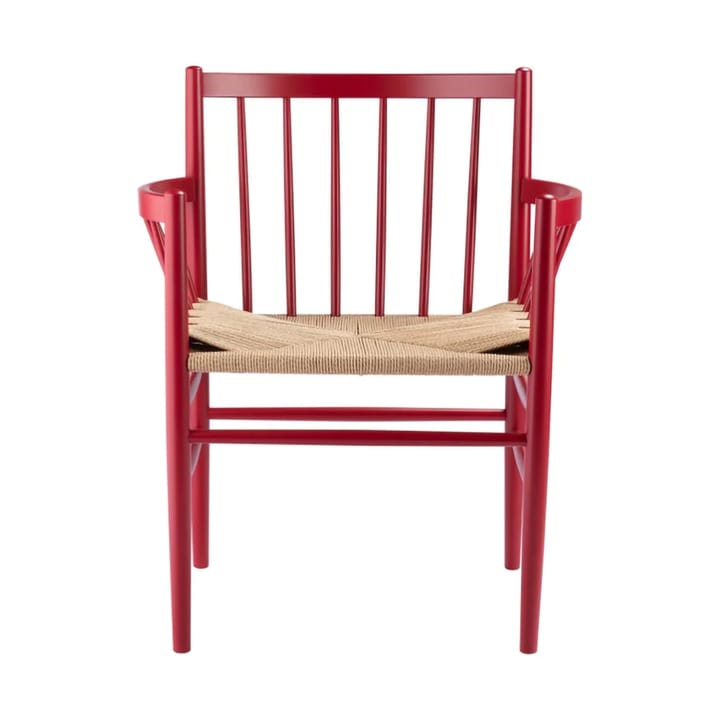 J81 karmstol - Ruby red beech-paper cord - FDB Møbler