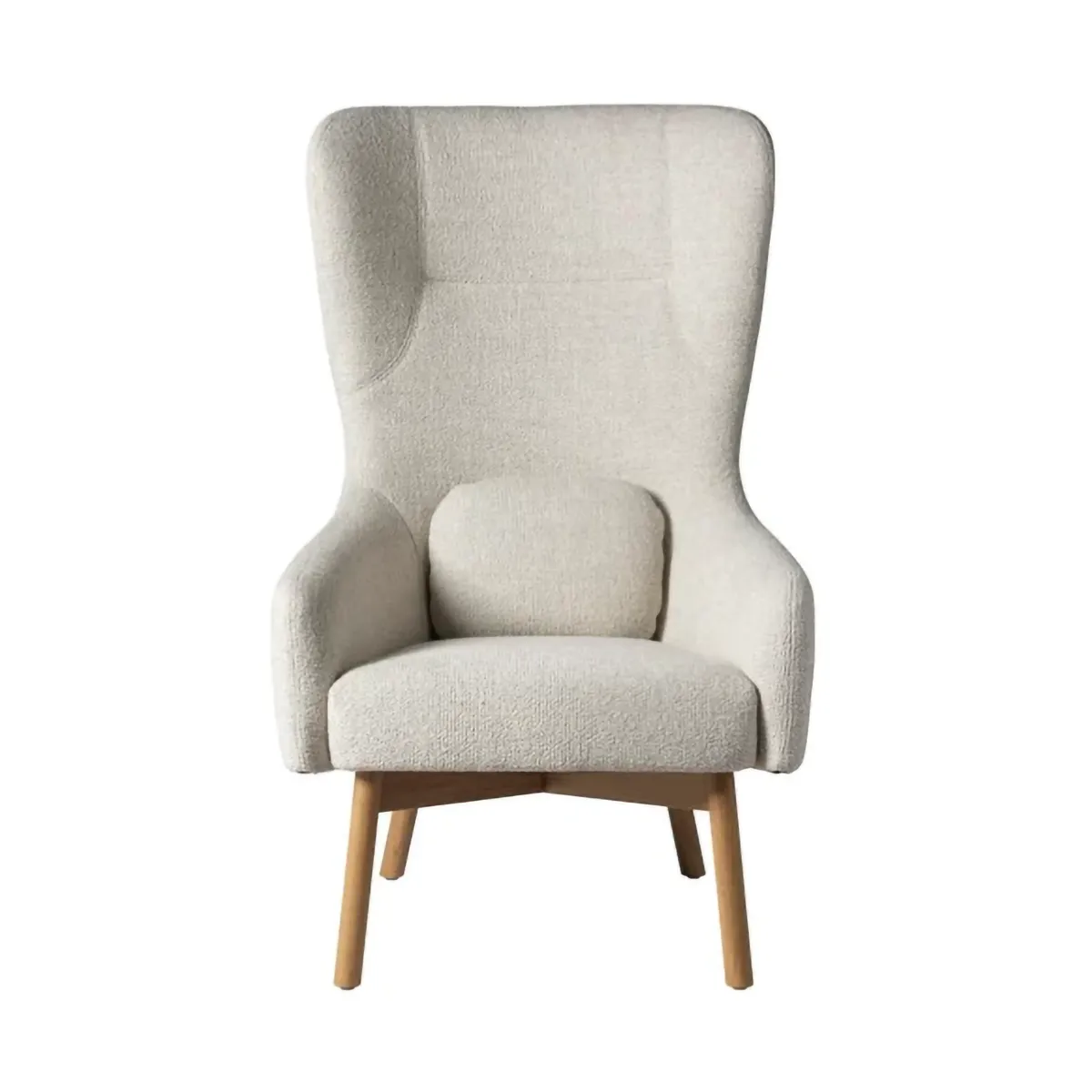 L35 Gesja Wing Chair fåtölj, Beige-lacquered oak FDB Møbler