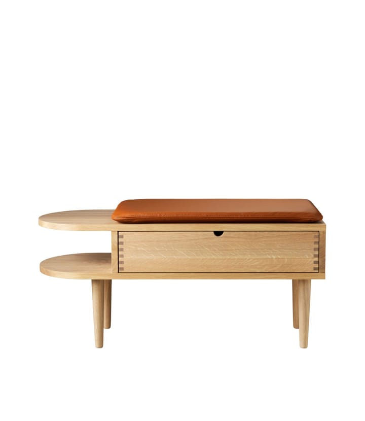 R6 Radius sittdyna 33x65 cm, Cognac leather FDB Møbler