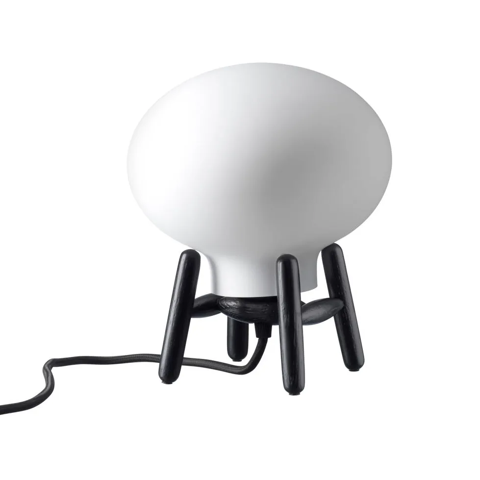 U6 Hiti Mini bordslampa, Opal glass-oak black painted FDB Møbler