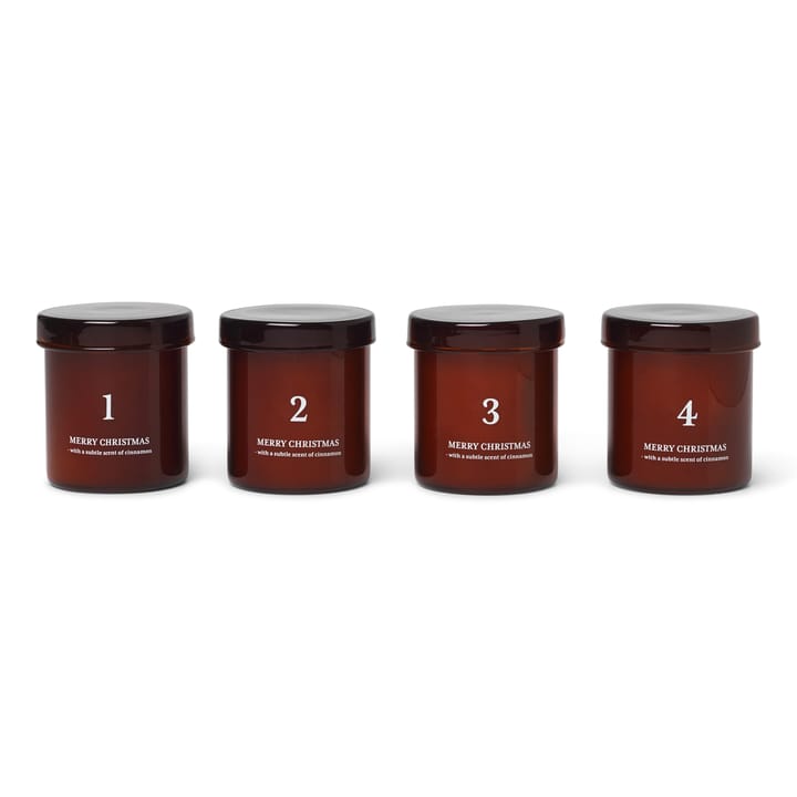 Adventsljus med doft 4-pack - Rödbrun - Ferm LIVING
