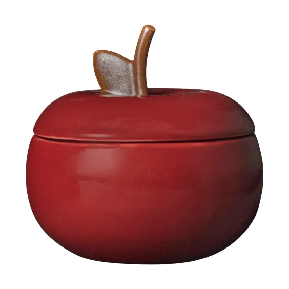 Apple keramikskål med lock - Deep red, Ø9,5 cm - Ferm Living