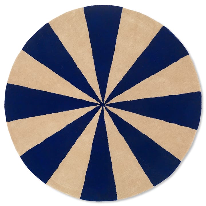 Arch handtuftad matta Ø130 cm - Bright blue-Off white - Ferm Living