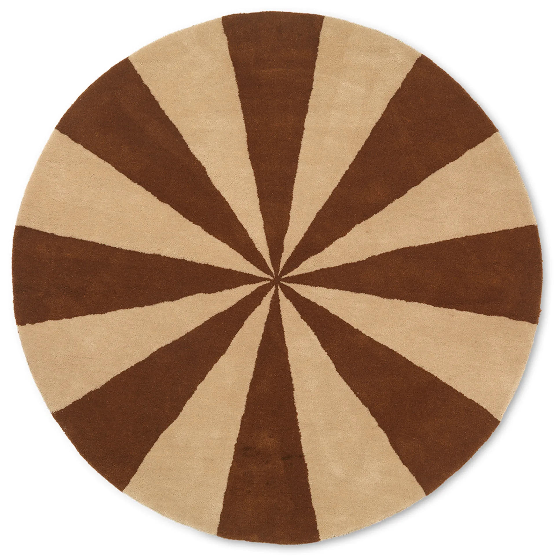 Arch handtuftad matta Ø130 cm, Dark brick-Off white Ferm Living