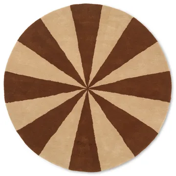 Arch handtuftad matta Ø130 cm - Dark brick-Off white - Ferm Living