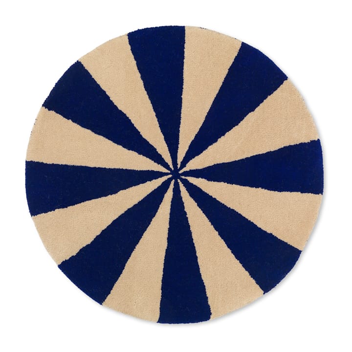 Arch handtuftad matta Ø70 cm - Bright blue-Off white - Ferm Living