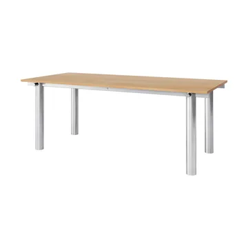 Atura matbord - Brushed stainless steel-natural oak, 90x200 cm - Ferm Living