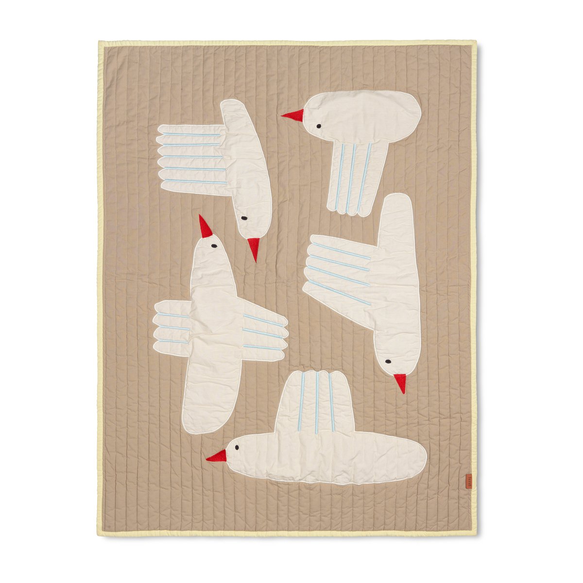 Ferm Living Bird quiltad filt Beige | Skandinavisk Design | Barnfiltar | Beige