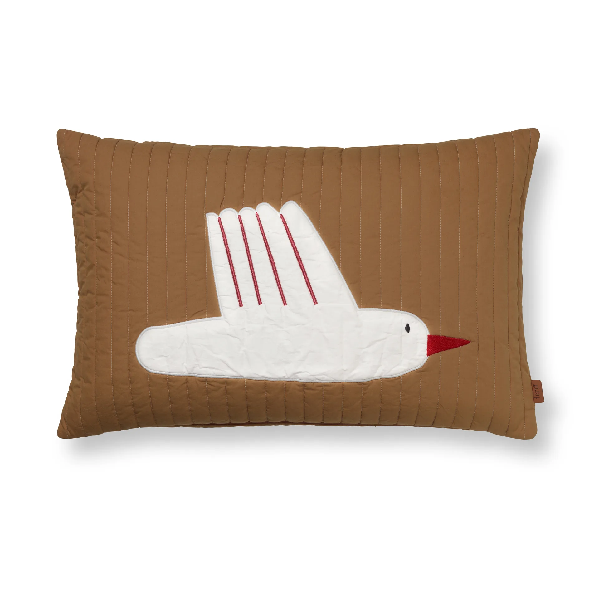 Bird quiltad kudde 60x40 cm, Sugar kelp (brun) Ferm Living