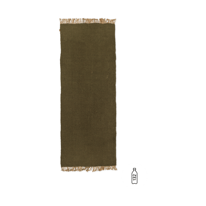 Block gångmatta - Olive-Natural, 80x200 cm - Ferm Living