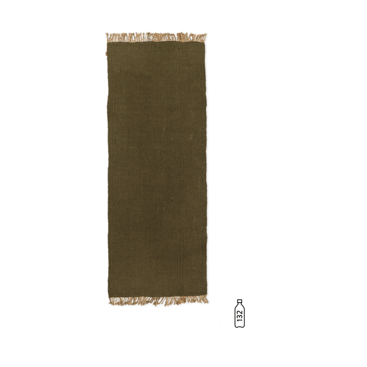 Block gångmatta - Olive-Natural, 80x200 cm - Ferm LIVING