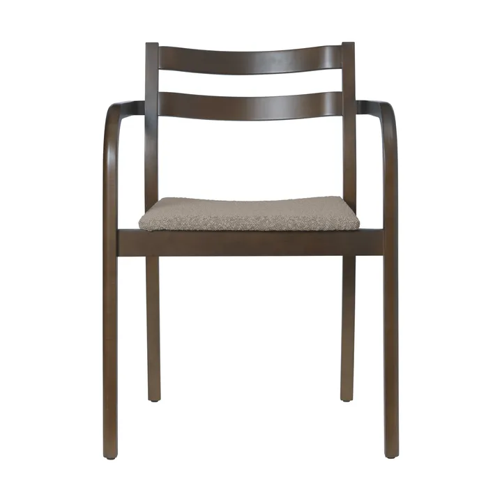 Boda karmstol - Klädd sits rugged bouclé, dark stained-natural - Ferm Living