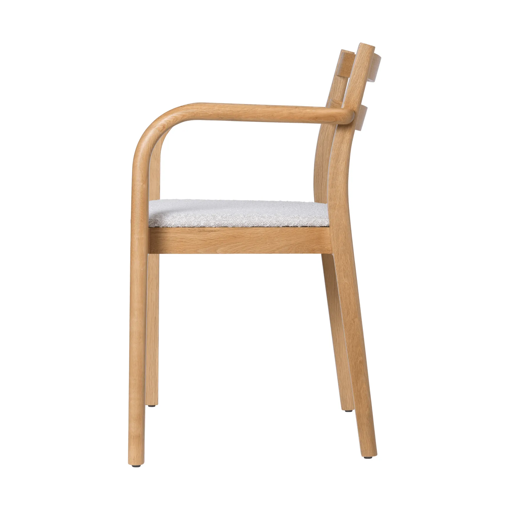Boda karmstol, Klädd sits rugged bouclé, natural-off-white Ferm Living