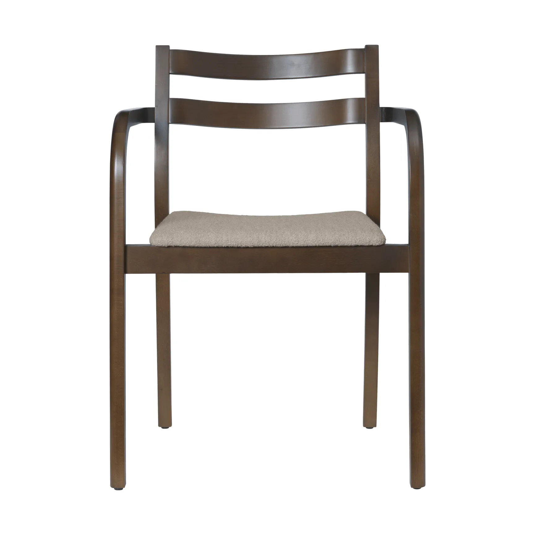 Boda karmstol, Klädd sits soft bouclé, dark stained beech-natural Ferm Living