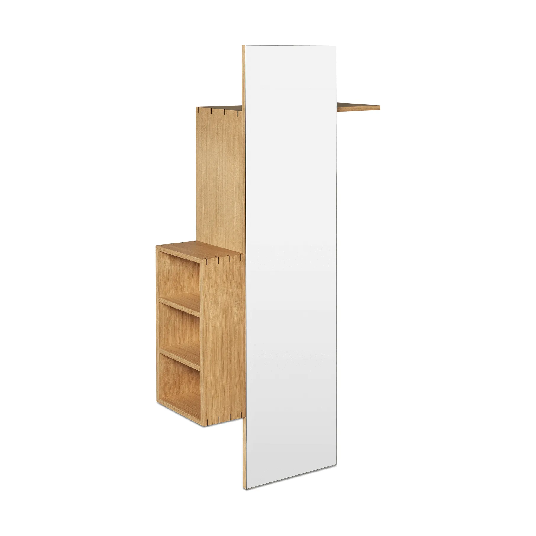 Bon hallway cabinet klädhängare med spegel, Oiled Oak Ferm Living