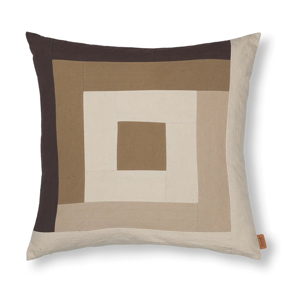 Border patchwork kuddfodral 50x50 cm, Coffee-dark sand Ferm Living