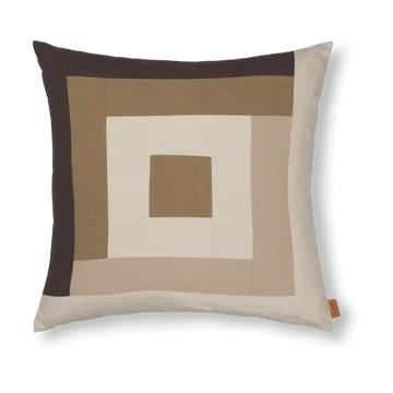Border patchwork kuddfodral 50x50 cm - Coffee-dark sand - Ferm Living