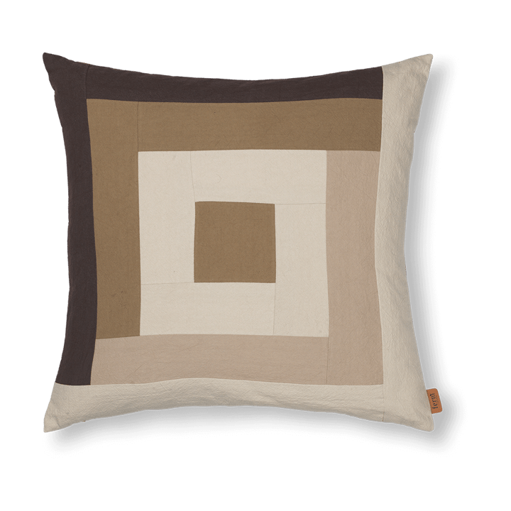Border patchwork kuddfodral 50x50 cm - Coffee-dark sand - Ferm Living