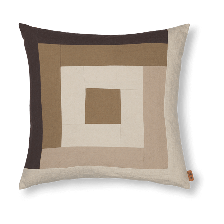 Border patchwork kuddfodral 50x50 cm - Coffee-dark sand - ferm LIVING