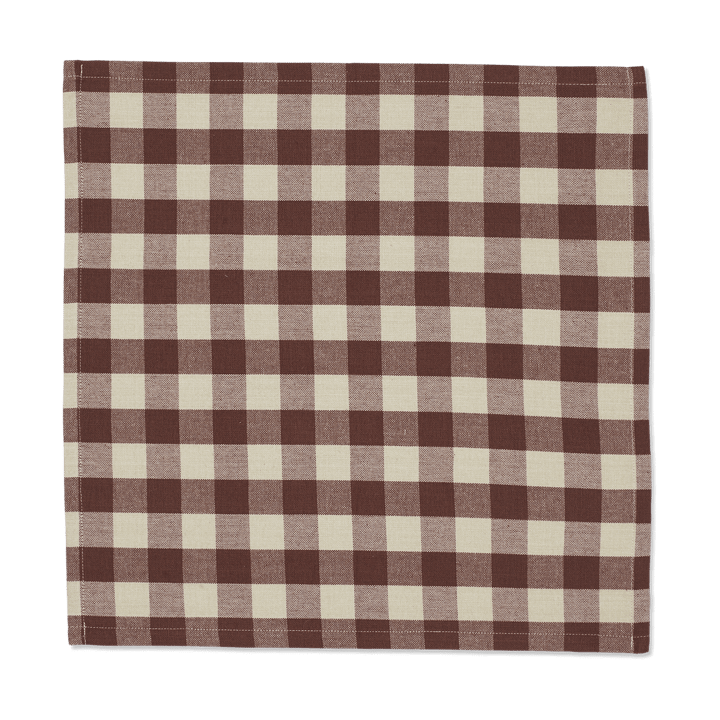 Bothy Check bomullsservett 40x40 cm 4-pack, Cinnamon-grey green Ferm Living