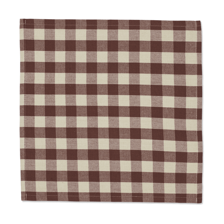 Bothy Check bomullsservett 40x40 cm 4-pack - Cinnamon-grey green - ferm LIVING