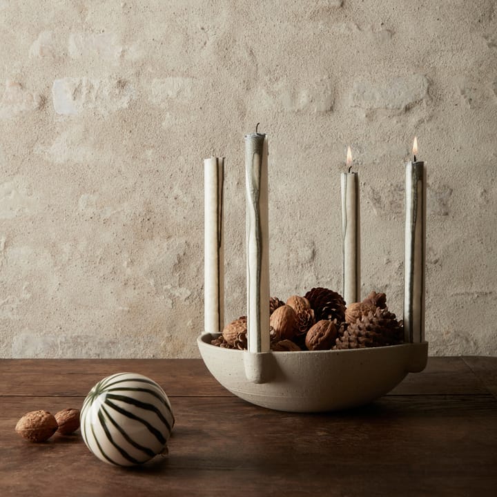 Bowl adventsljusstake keramik large Ø27 cm, Ljusgrå Ferm Living