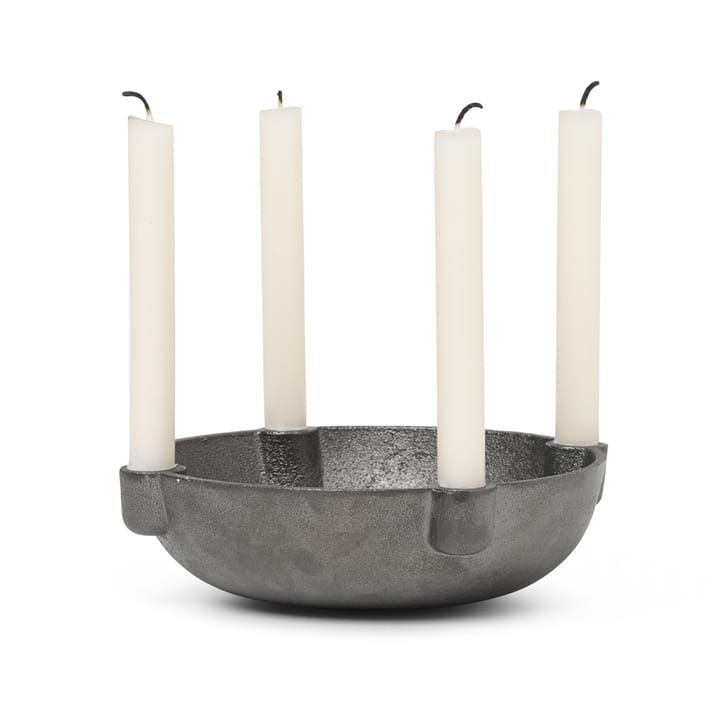 Bowl adventsljusstake mässing, Black brass Ferm Living