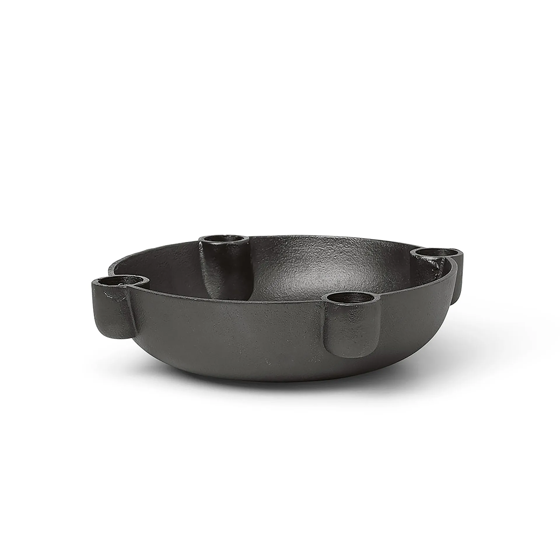 Bowl adventsljusstake medium Ø20 cm, Blackened aluminium Ferm Living