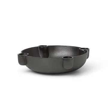 Bowl adventsljusstake medium Ø20 cm - Blackened aluminium - Ferm Living