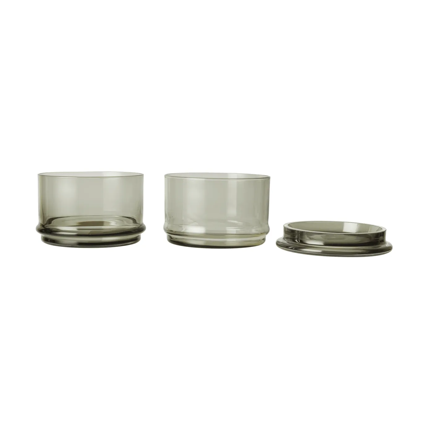 Boya stapelbara burkar, 2 delar, smoked grey Ferm Living