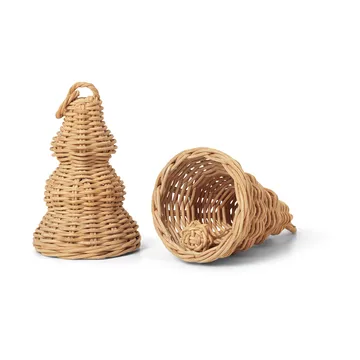 Braided Bell Baubles julhänge 2-pack - Natural - Ferm Living