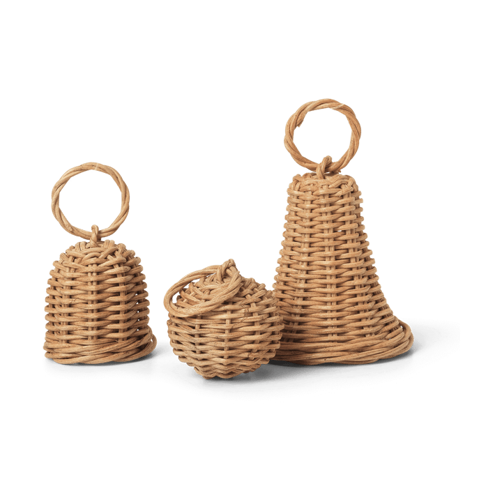 Braided Bell Baubles julhänge 3-pack - Natural - Ferm Living